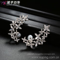 Silver Gold Flower Zircon Luxury Earring (28605)